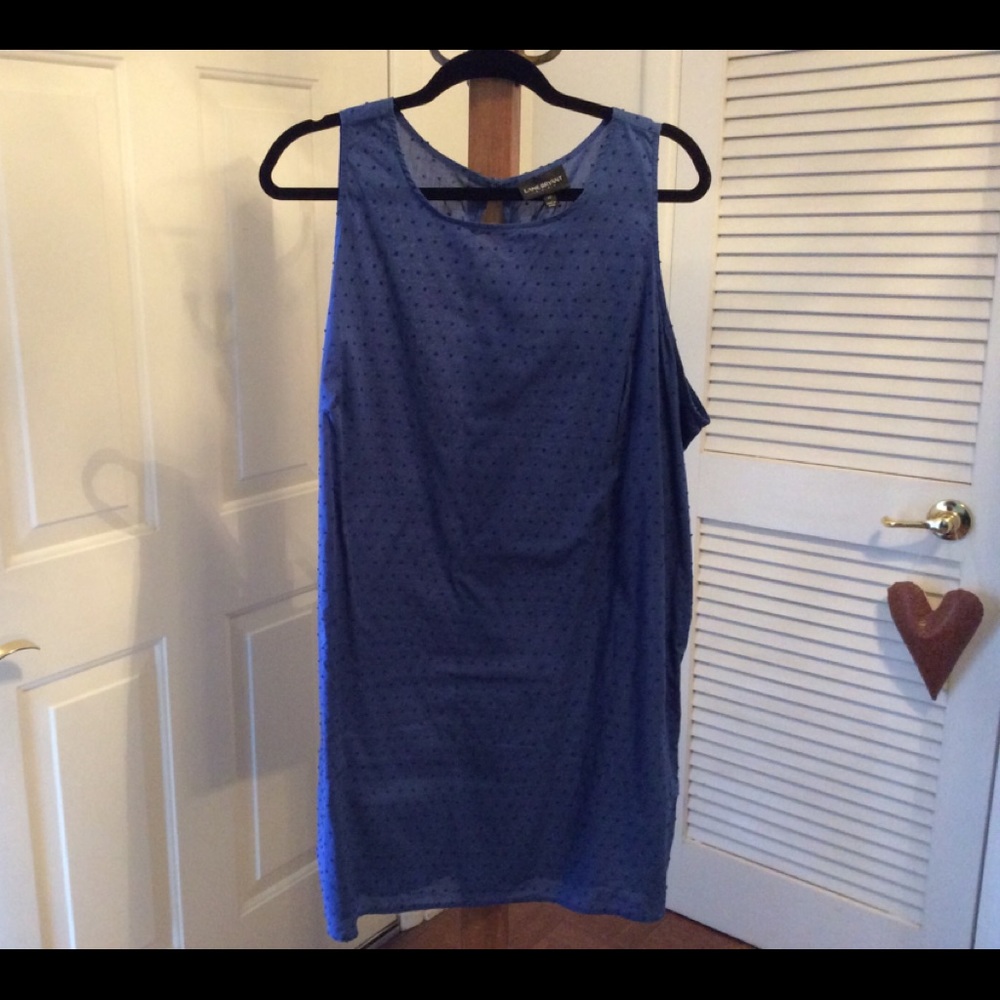 Lane Bryant sleeveless long top, EUC, royal blue